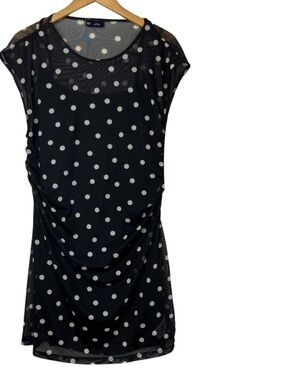 Gap B&W Polka Dot Mesh Mini Dress